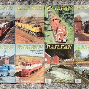 Railfan Magazine, 1975 & 1976, Bundle Of 8, Train And Railroad History Vtg Gift